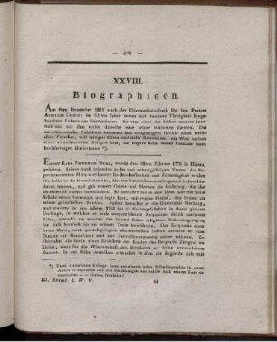 XXVIII. Biographieen.