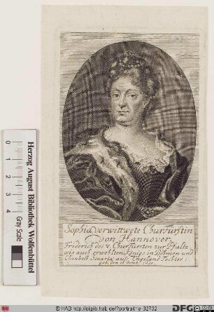 Bildnis Sophie, Herzogin (1692 Kurfürstin) von Hannover, geb. Pfalzgräfin bei Rhein