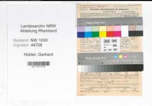 Entnazifizierung Gerhard Hübler, geb. 06.01.1921 (Postinspektor)