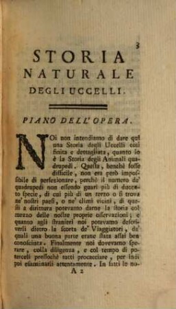 Storia Naturale Degli Uccelli. 1