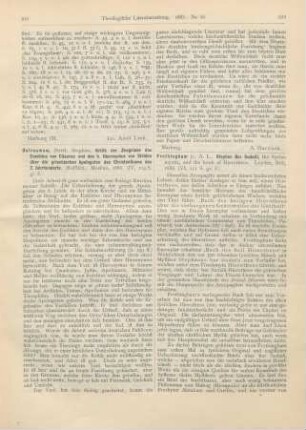 221-222 [Rezension] Ostroumow, Stephan, Kritik der Zeugnisse des Eusebius von Cäsarea und des h. Hieronymus von Stridon über die griechischen Apologeten des Christenthums des 2. Jahrhunderts
