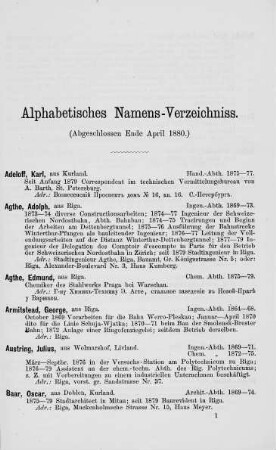 Alphabetisches Namens-Verzeichniss