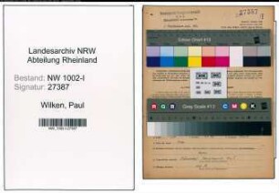 Entnazifizierung Paul Wilken, geb. 01.02.1898 (Ingenieur)