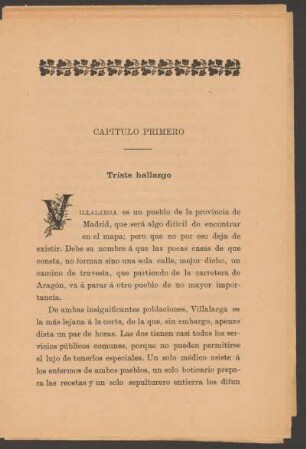 Capítulo primero : Triste hallazgo