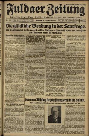 Erste Ausgabe vom Mittwoch, den 05. Dezember 1934.