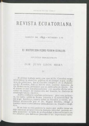 El Doctor Don Pedro Fermin Cavallos : Apuntes biográficos