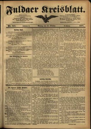 Ausgabe vom Montag, den 21. Oktober 1907.