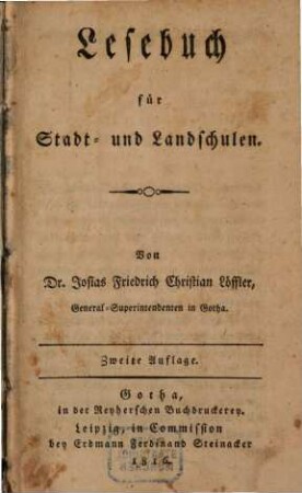Lesebuch für Stadt- und Landschulen