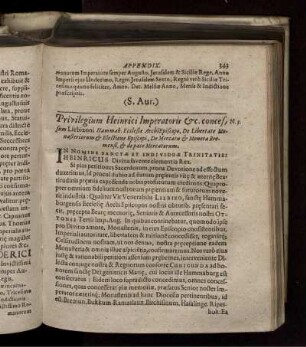 N. 5. Privilegium Heinrici Imperatoris & c. concessum Liebizoni Hammab. Ecclesiae ArchiEpiscopo, De Libertate Monasterium & Electione Episcopi, De Mercatu & Moneta Bremensi, & de pace Mercatorum.