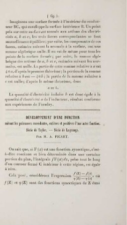 Développement d'une fonction.