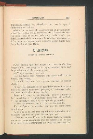 El Conscripto : Diálogo entre pobres