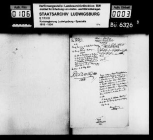 Kirchen- und Schuldiener: Aufzugs-, Investitur- und Vikariatskosten, Oberamt Waiblingen