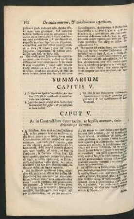 Caput V. An in Contractibus detur tacita, ac legalis onerum, conditionumque Repetitio.
