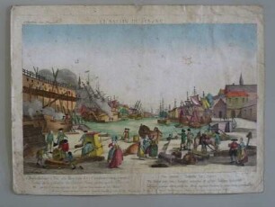Guckkastenbild der Reihe "Augsburger Folge" mit Ansicht von Port du Havre
