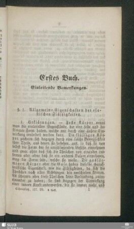 Erstes Buch. Einleitende Bemerkungen