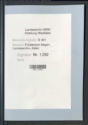 Angelegenheiten der Junkern von Hatzfeld zu Wildenburg