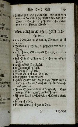 Von etlichen Dingen, Zahl insgemein.