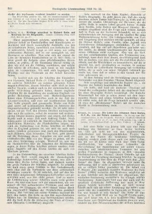 520-521 [Rezension] Kraus, Johannes, Die Lehre des Johannes Duns Skotus, O. F. M., von der Natura communis
