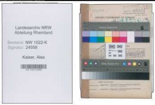 Entnazifizierung Alex Kaiser , geb. 11.11.1879 (Arbeiter)