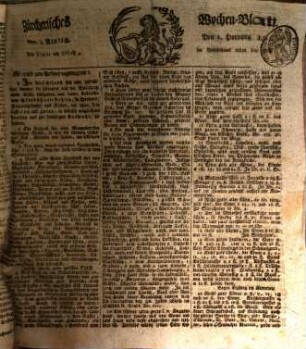 Zürcherisches Wochen-Blatt. 1813/15 = Vol. 25