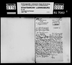 Schuldenwesen der Teilgemeinde Gleichen, Gemeindebezirk Pfedelbach