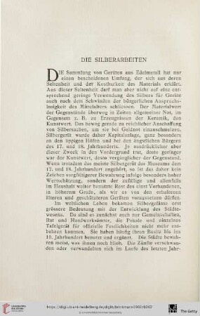 Die Silberarbeiten