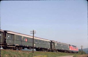 Oppenweiler Lok 220 002 Sonderzug Ganzstahlwagen Bauart 1928 Telegrafenleitung