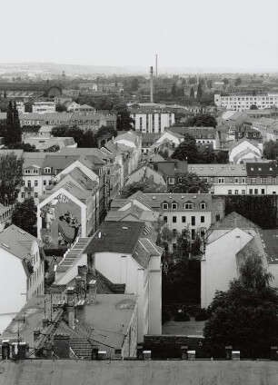 Böhmische Straße. Blick vom Turm der Martin-Luther-Kirche