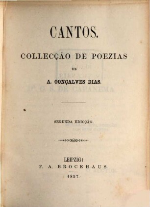 Cantos : Colleccão de poezias