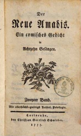 Der neue Amadis : ein comisches Gedicht in achtzehn Gesängen, 2