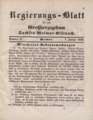 Nr. 2 : 7. Januar 1852