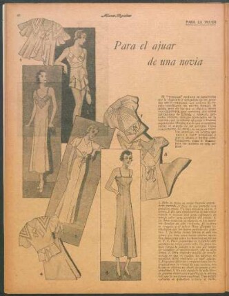 Para el ajuar de una novia [Dibujos] : Para la mujer