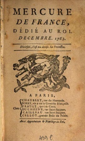 Mercure de France. 1763, 12