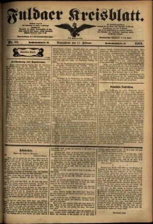 Zweite Ausgabe vom Samstag, den 17. Februar 1906.