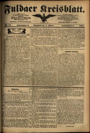 Zweite Ausgabe vom Samstag, den 17. Februar 1906.