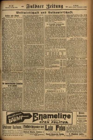 Dritte Ausgabe vom Sonntag, den 18. Mai 1924.