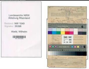 Entnazifizierung Wilhelm Abels , geb. 18.02.1889 (Postbeamter)