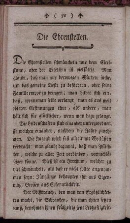 Die Ehrenstellen.