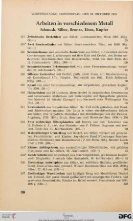 Arbeiten in verschiedenem Metall (Nr. 534-557)