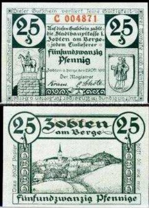 Zobten, Schlesien 25 Pfennig