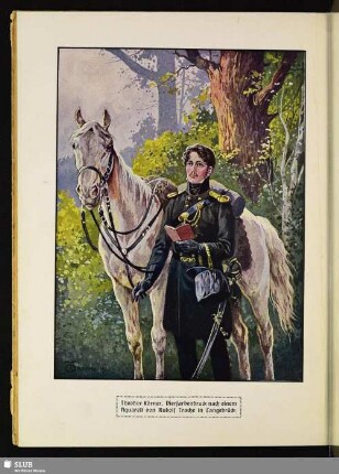 Theodor Körner. Vierfarbendruck nach einem Aquarell von Rudolf Trache in Langebrück