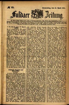 Ausgabe vom Donnerstag, den 14. April 1881.