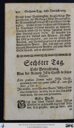 Sechster Tag.