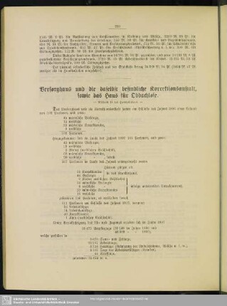Versorghaus und die daselbst befindliche Korrektionsanstalt, sowie das Haus für Obdachlose