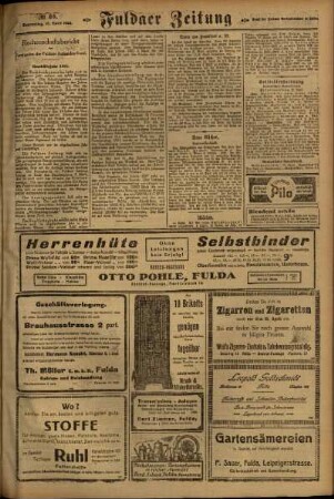 Zweite Ausgabe vom Donnerstag, den 13. April 1922.