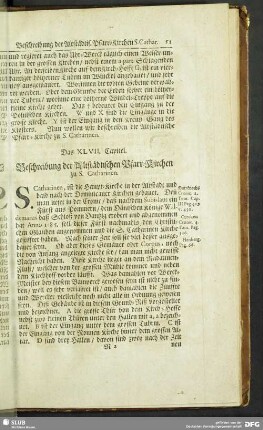 Das XLVII. Capitel. Beschreibung der Altstädtischen Pfarr-Kirchen zu S. Catharinen