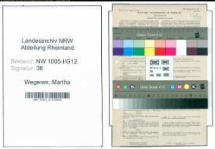 Entnazifizierung Martha Wegener , geb. 18.06.1920 (Postassistentin)