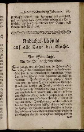 Andachts-Uebung auf alle Tage der Woche
