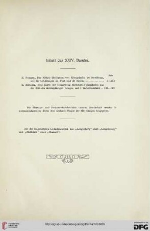 Inhalt des XXIV. Bandes