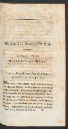 Sieben und siebenzigster Heft.
